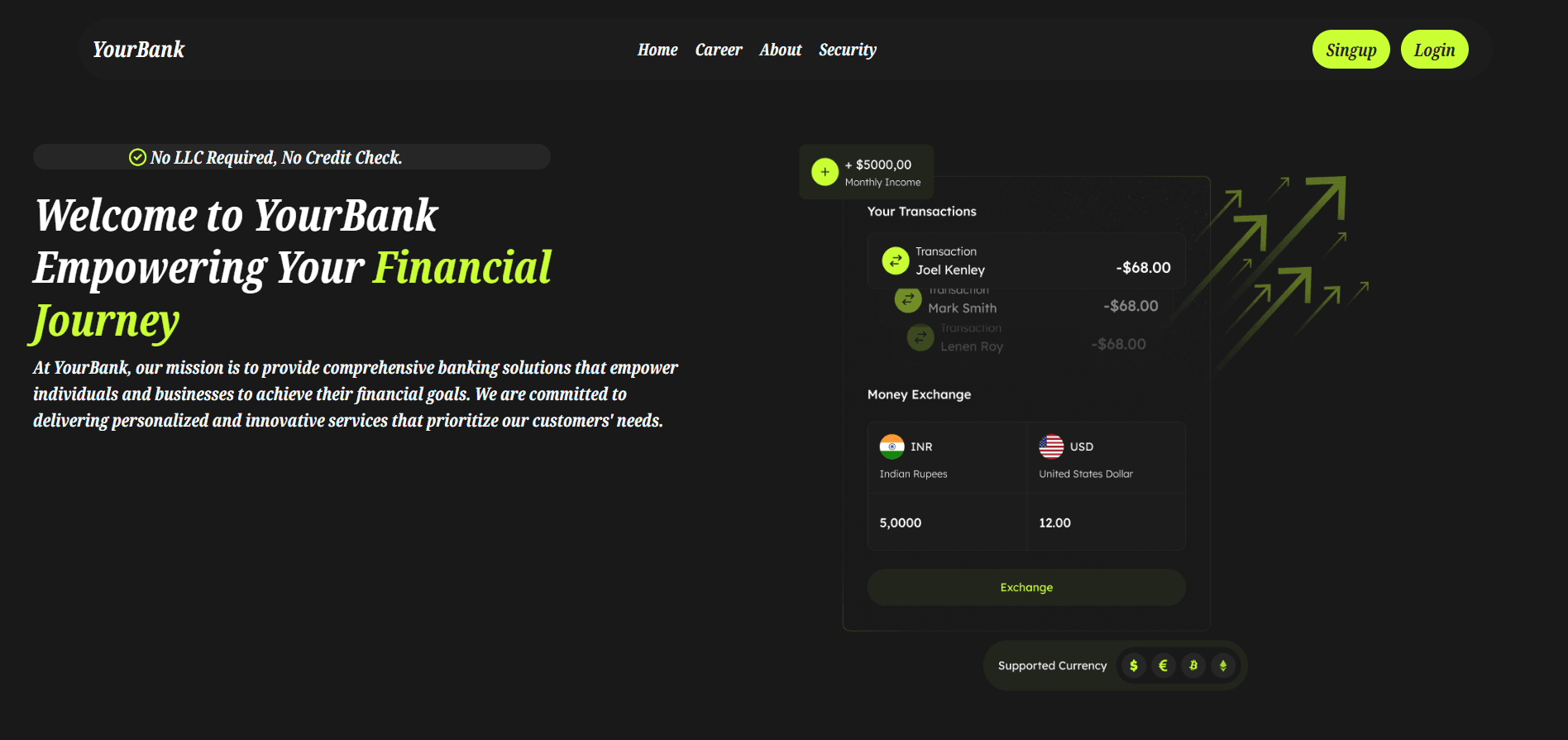 Bank website project